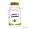 Golden Naturals Cranberry & D-mannose supplementen flesje met 90 capsules en cranberry afbeelding