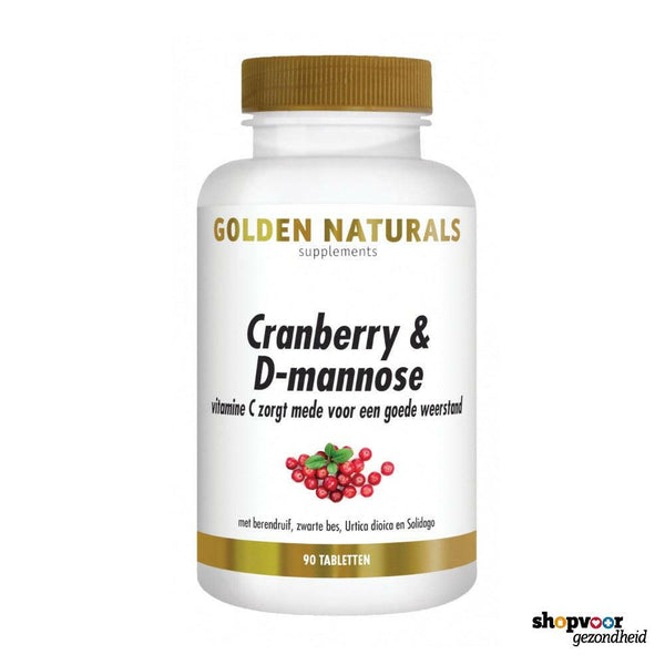Golden Naturals Cranberry & D-mannose (90 veganistische tabletten) Shopvoorgezondheid