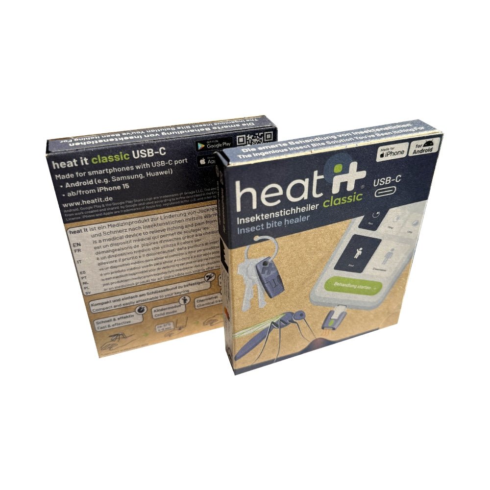 Verpakking Heat-it classic insectenbeetheler met USB-C en app compatibiliteit