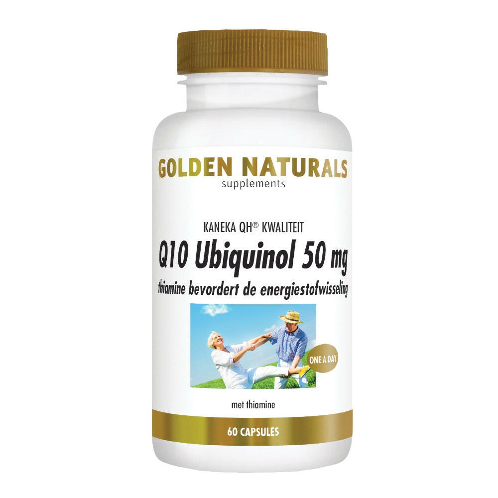 Golden Naturals Q10 Ubiquinol 50 mg met thiamine, 60 vegan capsules voor energie en hartfunctie