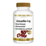 Golden Naturals Astaxanthine 4 mg supplementen in fles met 60 softgels, antioxidant en celbeschermend