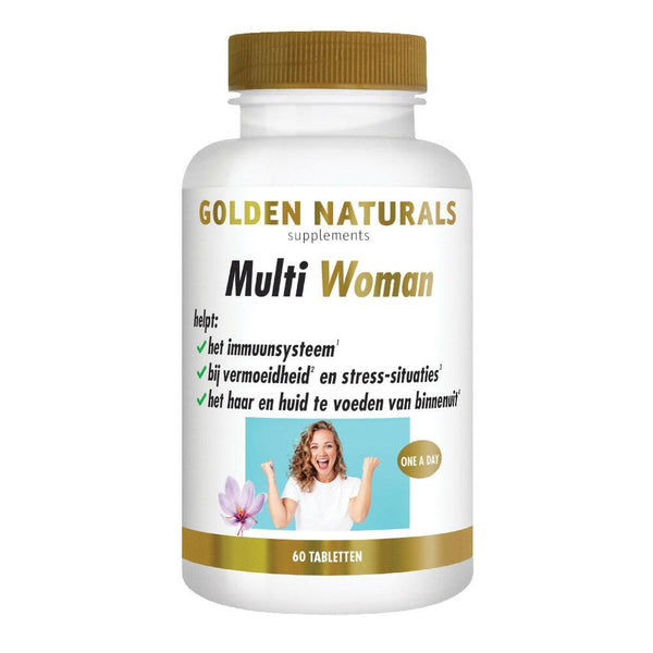Golden Naturals - Multi Woman - 60 vegetarische tabl - GN492 - Shopvoorgezondheid