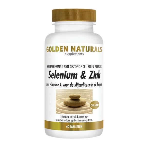 Golden Naturals Selenium & Zink - 60 tabletten verpakking - GOL64373 - Shopvoorgezondheid