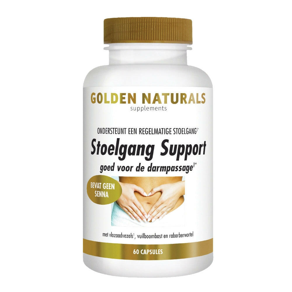 Golden Naturals Stoelgang Support fles met 60 vegan capsules voor darmondersteuning