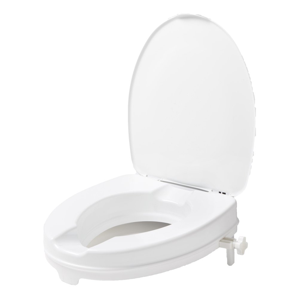 Witte SecuCare toiletverhoger met klikgreep en stabiele basis