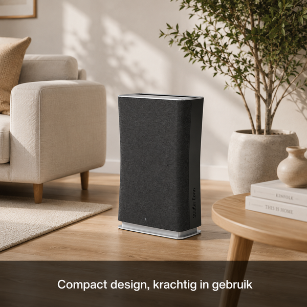 Stadler Form Roger Little luchtreiniger zwart compact design met textiel behuizing