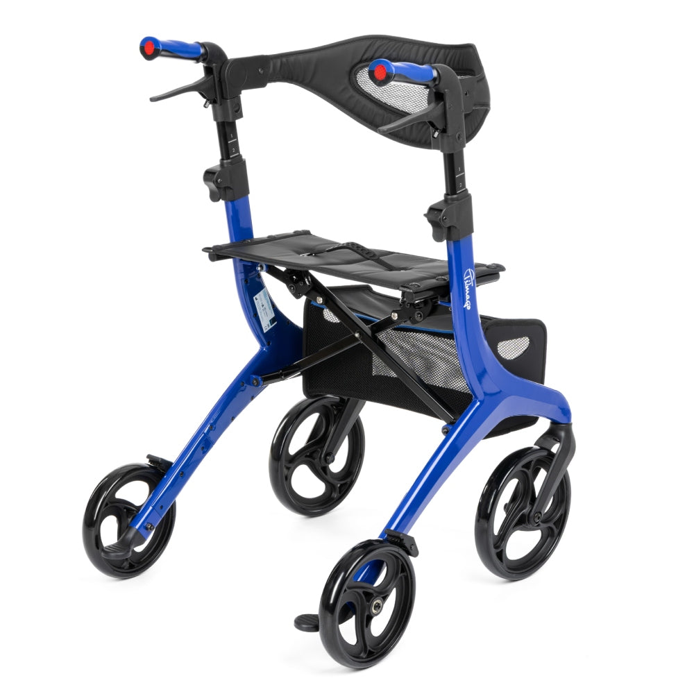 Timago Lorenza aluminium rollator met zitting (blauw)