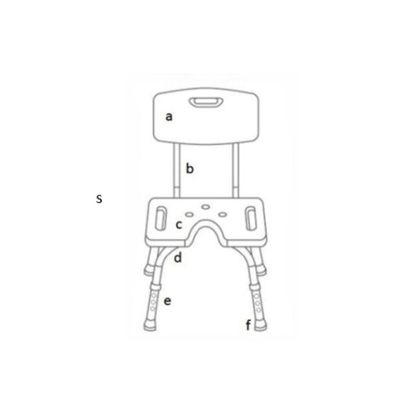 Timago douchestoel met rugsteun, u-vormige zitting Timago Shopvoorgezondheid