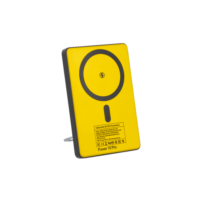 Gele Waka Waka Power Pro 10000 mAh powerbank met MagSafe en USB-C poort