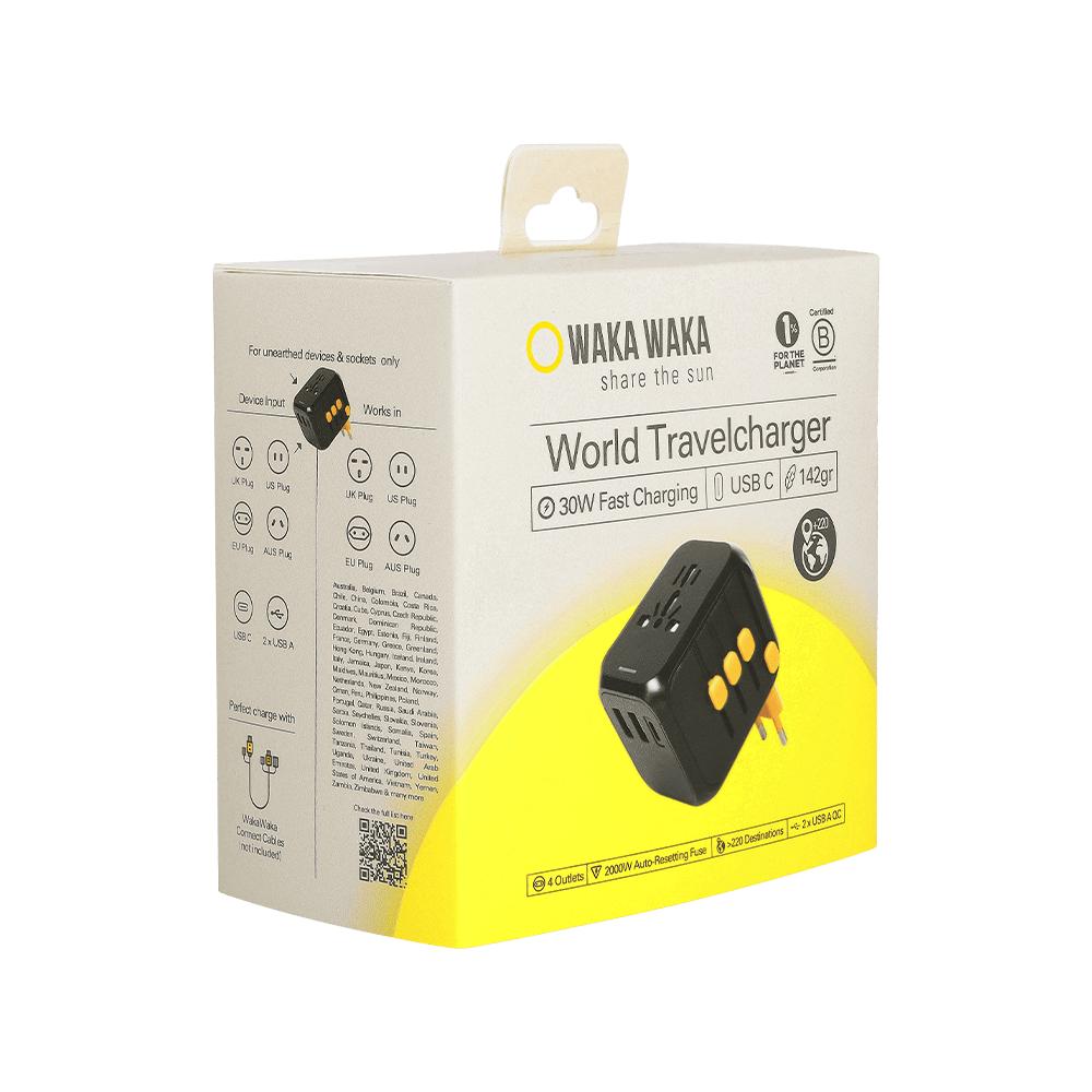 Verpakking Waka Waka World Travelcharger 30W snelladen voor 220+ landen