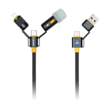 Waka Waka 5-in-1 oplaadkabel set met zaklamp en meerdere adapters zwart geel