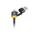 Waka Waka 240W USB-C oplaadkabel met afneembare USB-A adapter zwart gevlochten