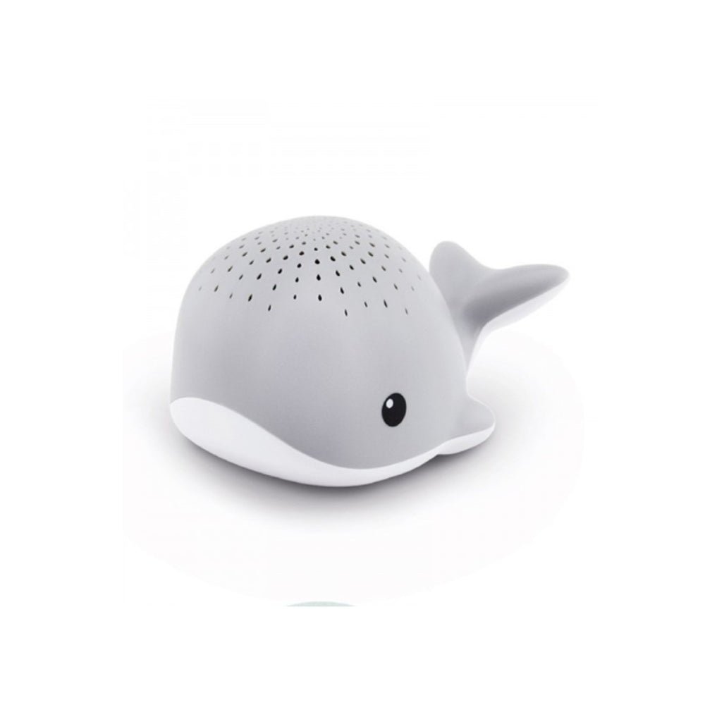 Grijze Zazu Wally de Walvis babyprojector met lichtgaten op rug