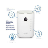 Witte Clean Air Optima luchtbevochtiger met Top Filling, ionisator en aromatherapie functie