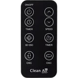 Afstandsbediening voor Clean Air Optima ventilator met timer en slaapstand knoppen