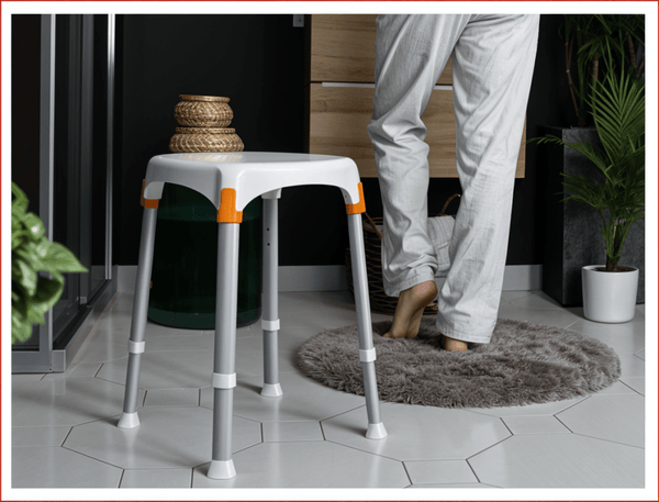 King douchestoel rond (wit)