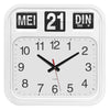 Witte Fysic wandklok voor slechtzienden met dag- en maandflipdisplay