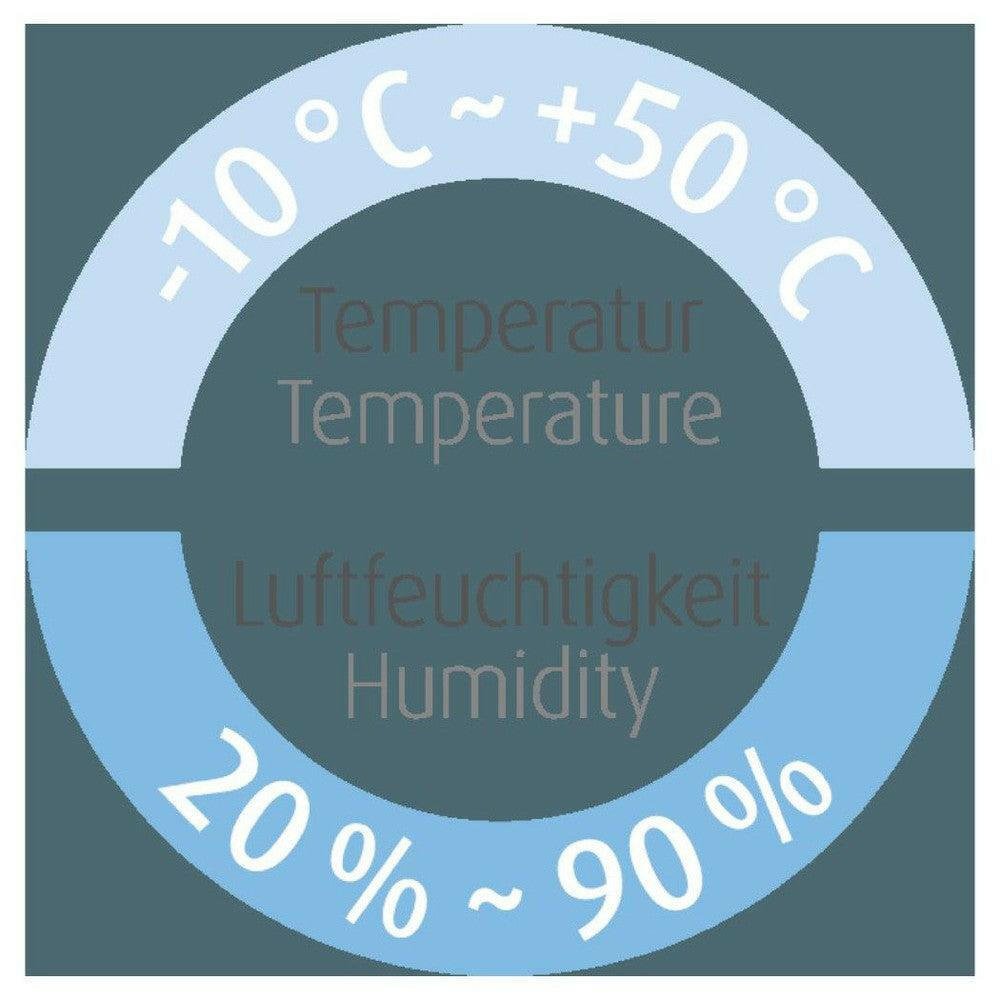 Medisana HG 100 hygrometer temperatuur en luchtvochtigheid meetbereik diagram