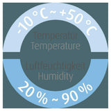 Medisana HG 100 hygrometer temperatuur en luchtvochtigheid meetbereik diagram