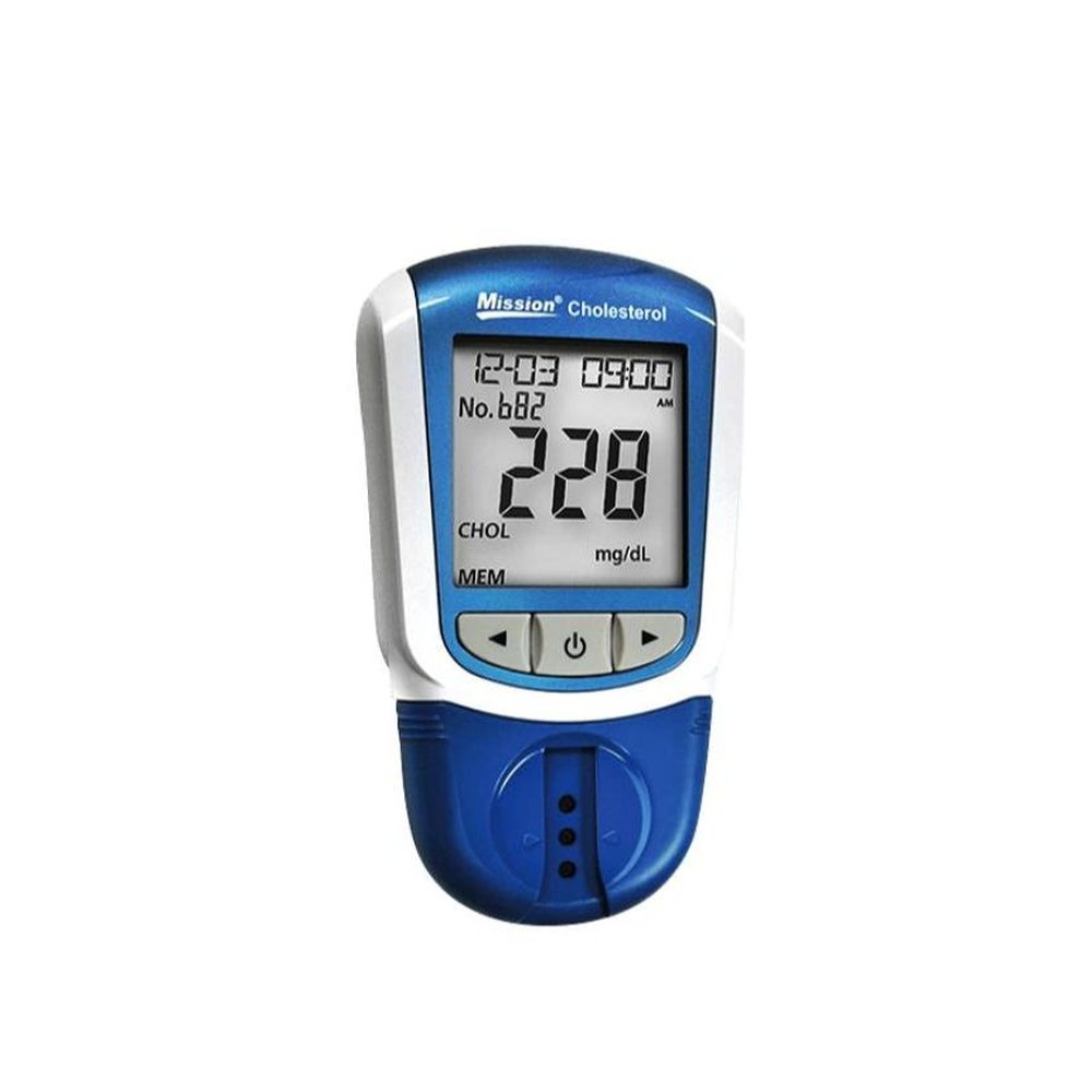 Close-up Mission cholesterolmeter blauw-wit met digitaal scherm en knoppen