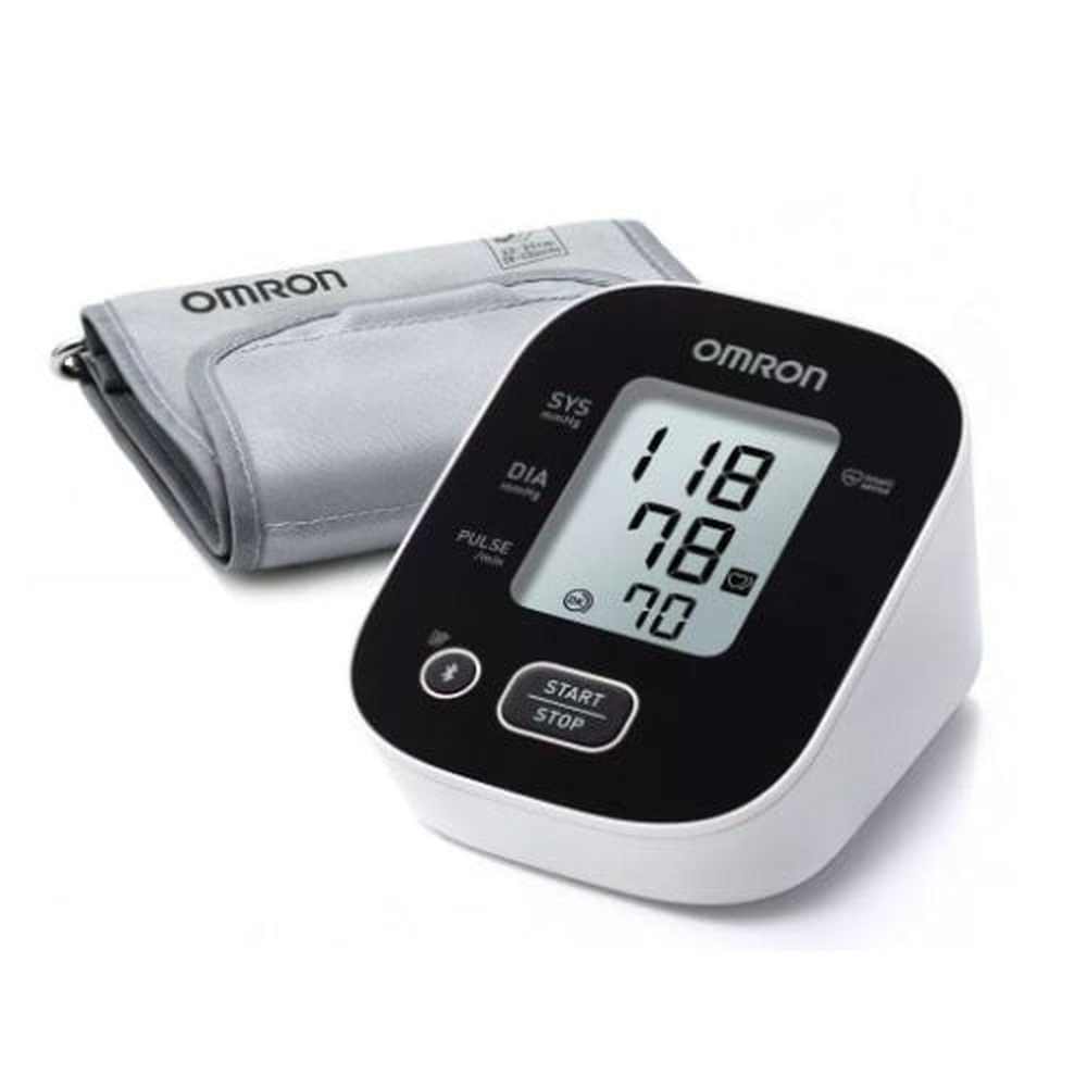 Omron M2 Intelli IT bloeddrukmeter met grijze manchet en start-stop knop