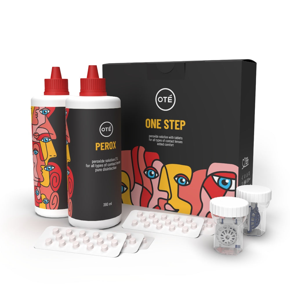 Oté One Step lenzenvloeistof 360 ml complete set met houder en tabletten
