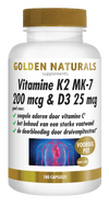 Golden Naturals Vitamine K2 MK-7 200 mcg& D3 25 mcg