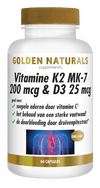 Golden Naturals Vitamine K2 MK-7 200 mcg& D3 25 mcg