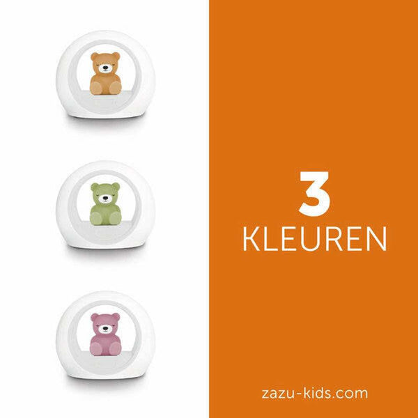 Zazu Nachtlampje Beer Billy, paars, groen of camel lichtkleur (ZA-BILLY-01)