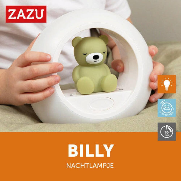 Zazu Nachtlampje Beer Billy,groen lichtkleur (ZA-BILLY-01)