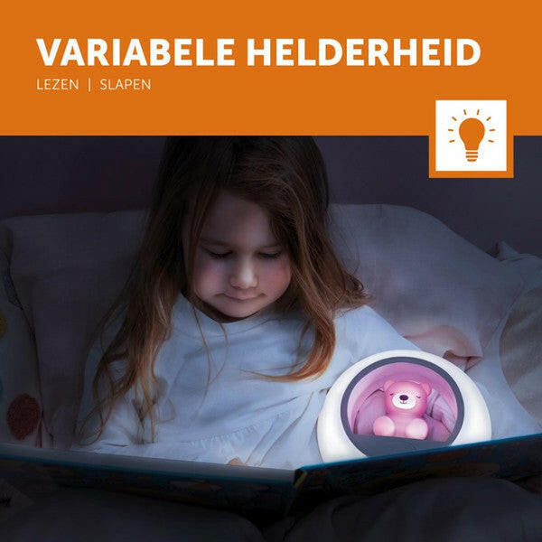 Zazu Nachtlampje Beer Billy, met paarse beer en witte lichtring lichtkleur (ZA-BILLY-01)