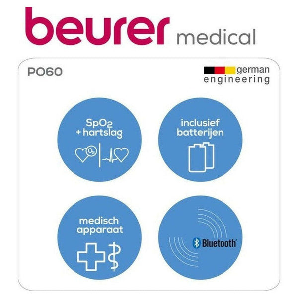 Beurer PO 60 Bluetooth saturatiemeter - BEUPO60-Shopvoorgezondheid