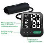 Zwarte Medisana bovenarm bloeddrukmeter met bewegingsdetector en elegante vormgeving
