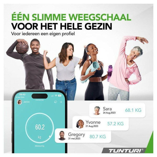 Tunturi SC30 Smart Scale weegschaal - TUNSC30-Shopvoorgezondheid