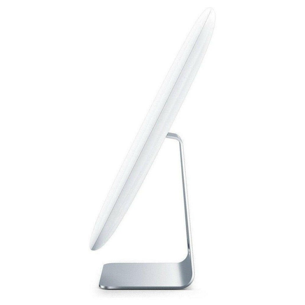 Zijprofiel van witte Beurer TL 95 tafelstandaard daglichtlamp met verstelbare arm