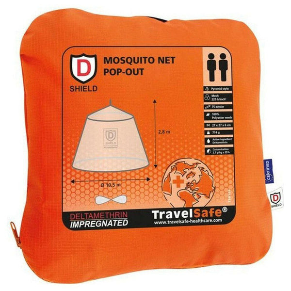 TravelSafe Pop-out Pyramid geïmpregneerde klamboe (2-persoons) - TRATS0126-Shopvoorgezondheid