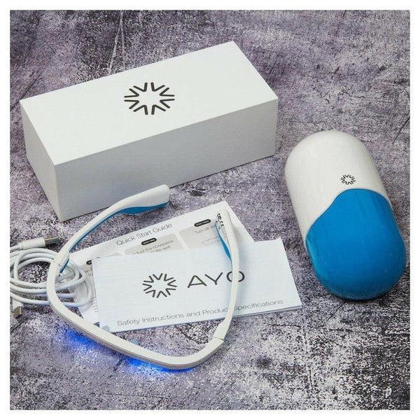 AYOlite lichttherapie bril - AYO daglichtbril - AYOLITE - inhoud verpakking - Shopvoorgezondheid