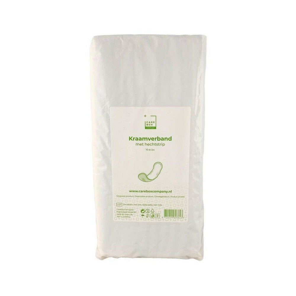 Kraamverband met hechtstrip 10 stuks witte verpakking CareBoxCompany