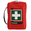 Rode TravelSafe EHBO-tas Globe Tour met wit kruis en draagriem