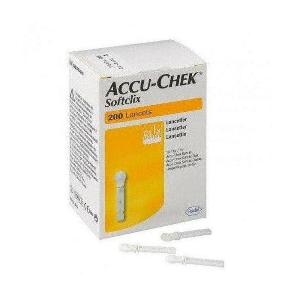 Accu-Chek Softclix lancetten verpakking 200 stuks met losse naaldjes