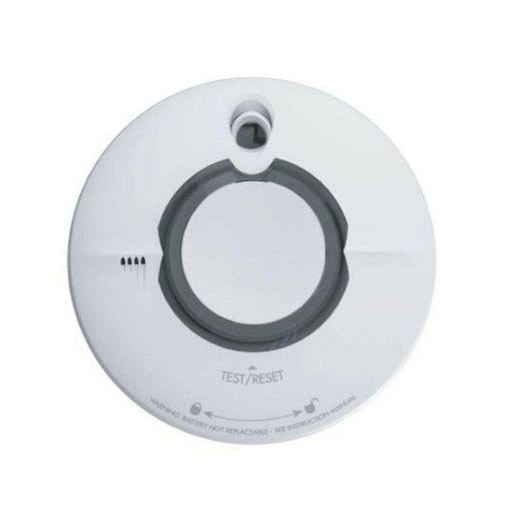 Witte AngelEye koppelbare rookmelder met TEST/RESET knop en batterijvrije levensduur