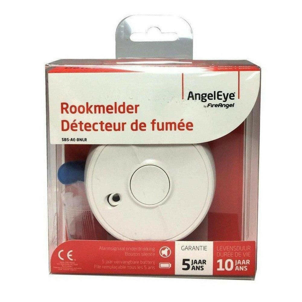 AngelEye optische rookmelder SB5-AE-BNLR in verpakking met 10 jaar levensduur