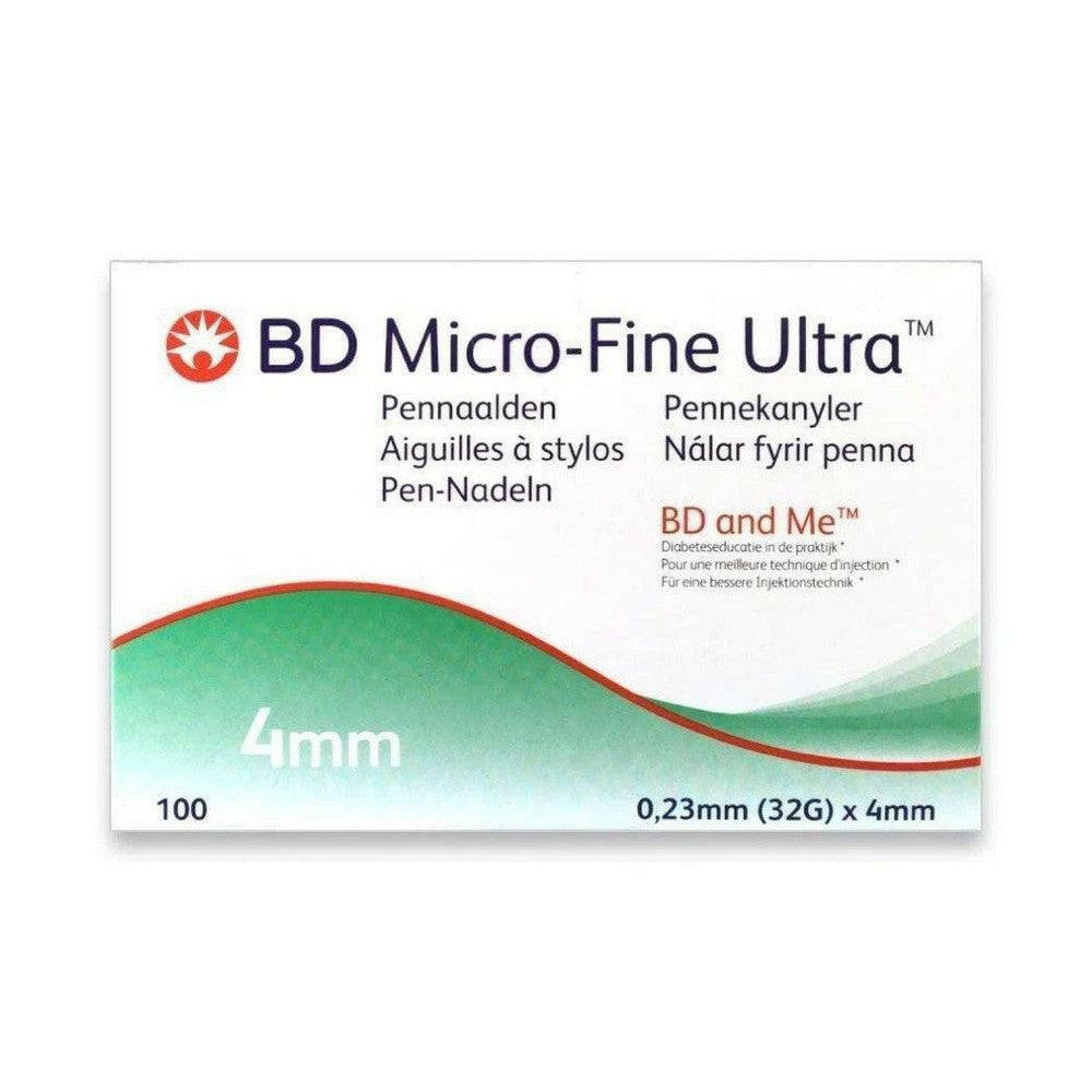 BD Micro-Fine Ultra pennaalden 4mm 32G verpakking met 100 stuks voor insulinepennen