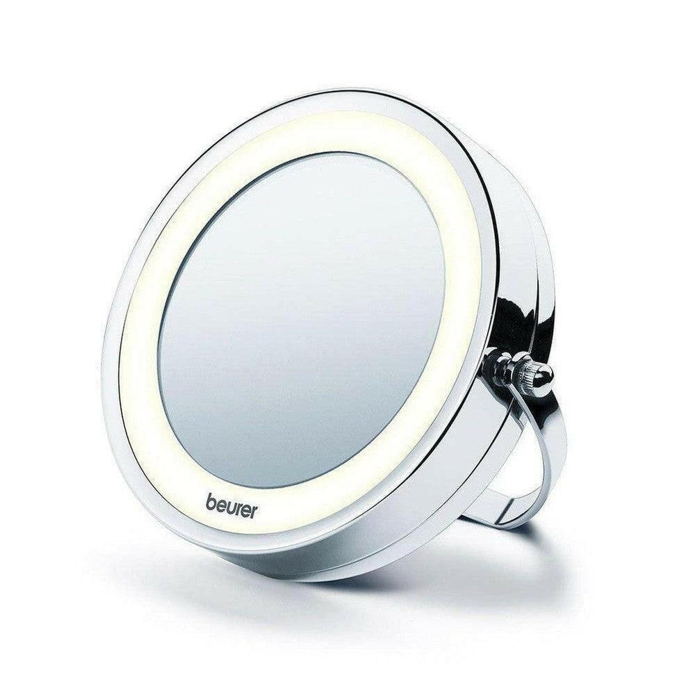 Beurer BS59 ronde make-upspiegel met ringverlichting en zilverkleurig frame