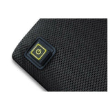 Close-up Beurer HK 70 aan/uit-knop met geel verlicht power symbool
