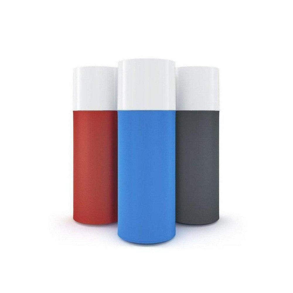 Drie kleuren Blueair Blue Pure 411: rood, blauw en grijs
