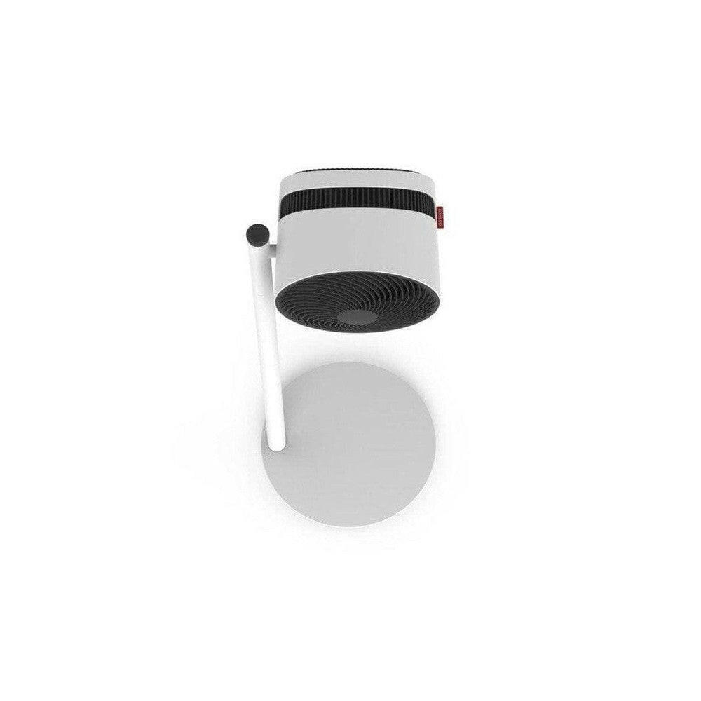 Bovenaanzicht Boneco F230 ventilator wit met ronde voet en rood Boneco label