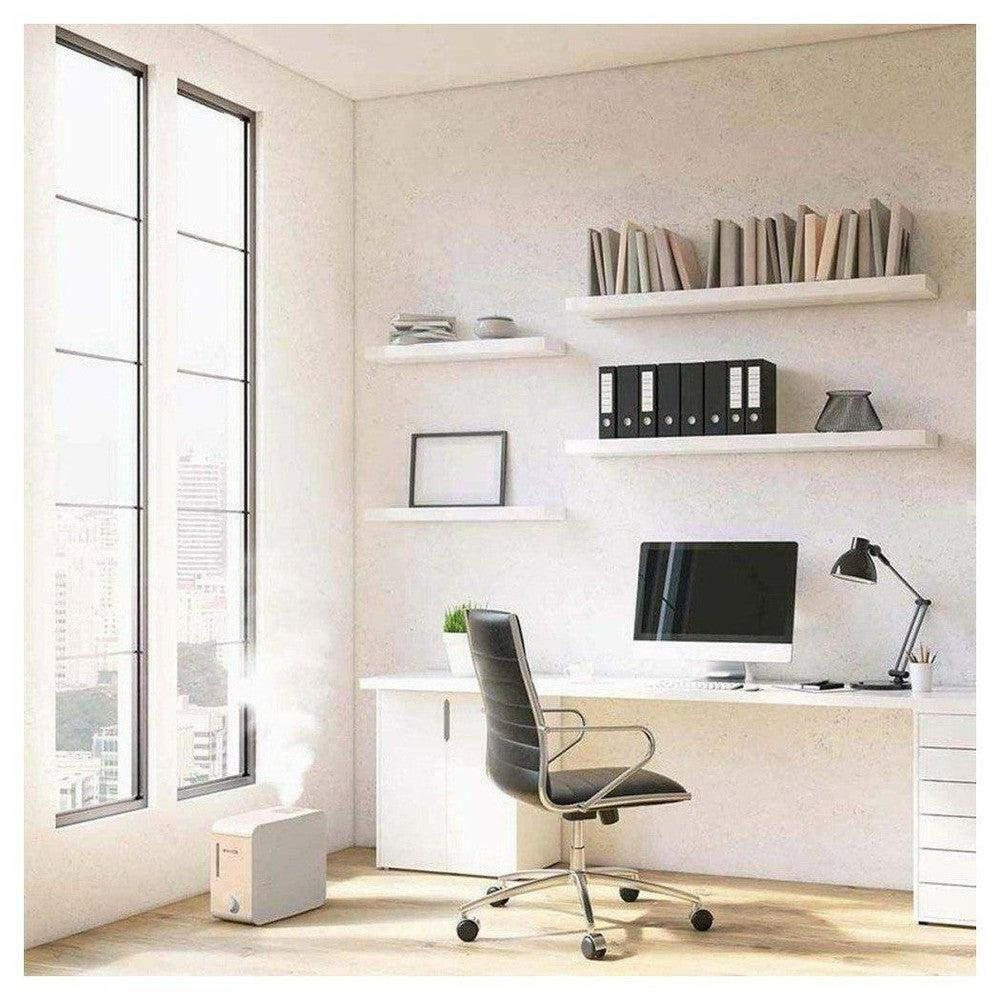 Boneco S200 witte stoombevochtiger in modern bureau voor optimale luchtvochtigheid