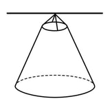 Constructietekening van bolvormige klamboe met ophangmechanisme