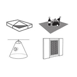Multifunctioneel gebruik van wit insectennet als klamboe, matrastopper en picknickkleed